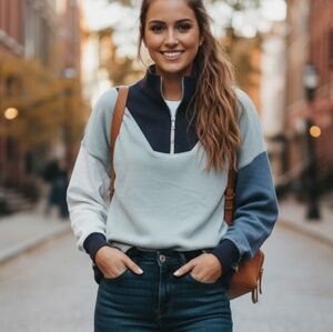 The Great. Colorblock Pullover Sweatshirt